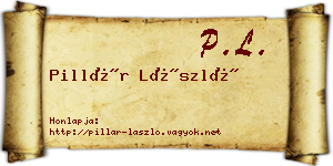 Pillár László névjegykártya