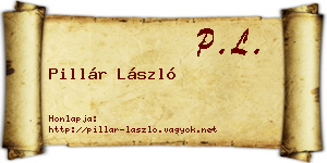 Pillár László névjegykártya
